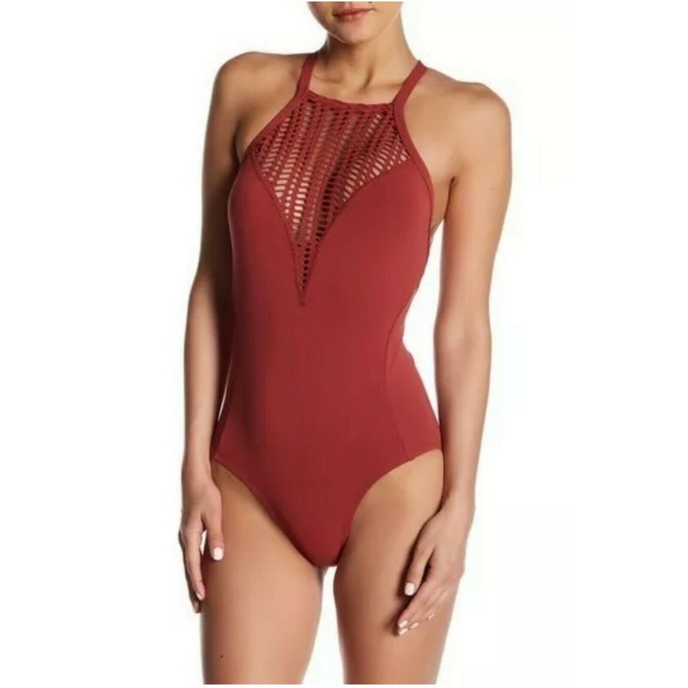 Robin Piccone Sophia High Neck One Piece Swimsuit